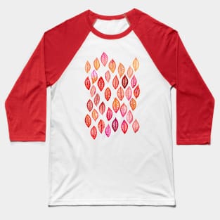 Watercolor Leaf Pattern in Autumn Colors Baseball T-Shirt